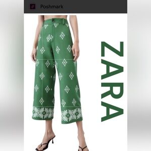 ZARA LINEN BLEND GREEN EMBROIDERED CROPPED
PANTS XS
Flaw